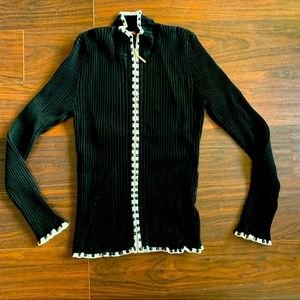 Belldini Black Rhinestone Zip Cardigan XL